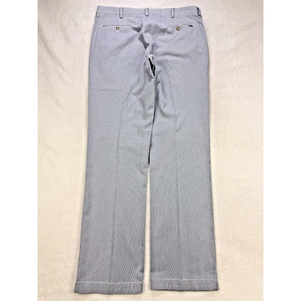 Polo Ralph Lauren Pants‎ Mens 36W 34L Blue White Stripe Seersucker Bleecker